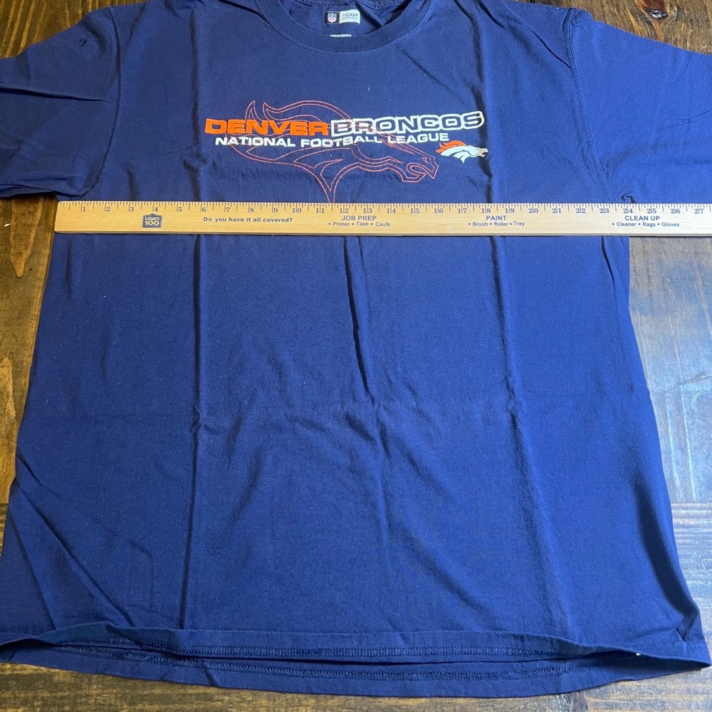 NFL Team Apparel Denver Broncos T-Shirt Mens XL Navy Blue Graphic Short Sleeve - Picture 4 of 6